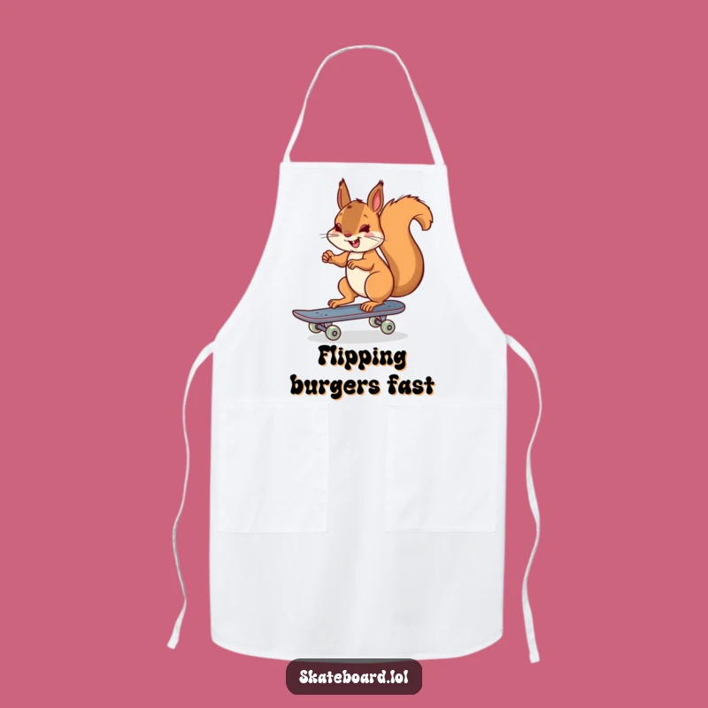 Funny Squirrel Skateboarder Apron - Kitchen Cheer for Playful Cooks