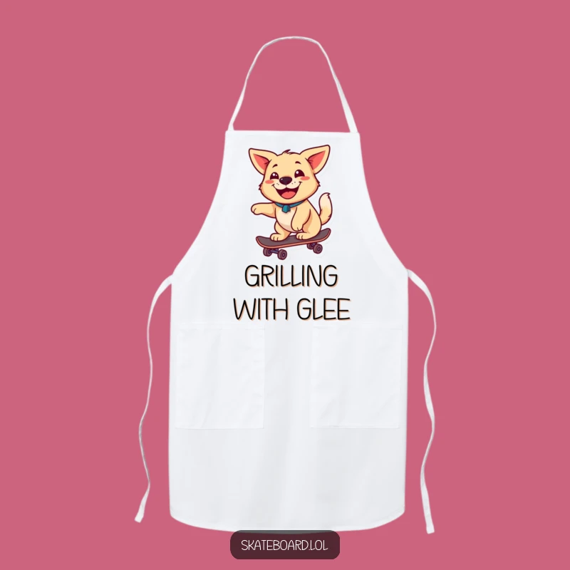 Funny Dog Apron: Skateboard Grin for Happy Kitchens