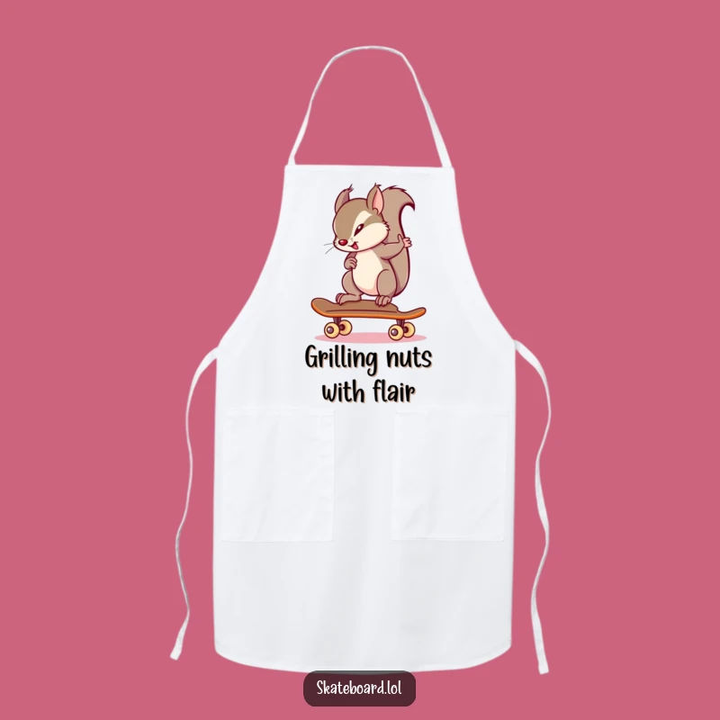 Funny Squirrel Skateboarder Apron: Cook with Focus, Perfect Gift!