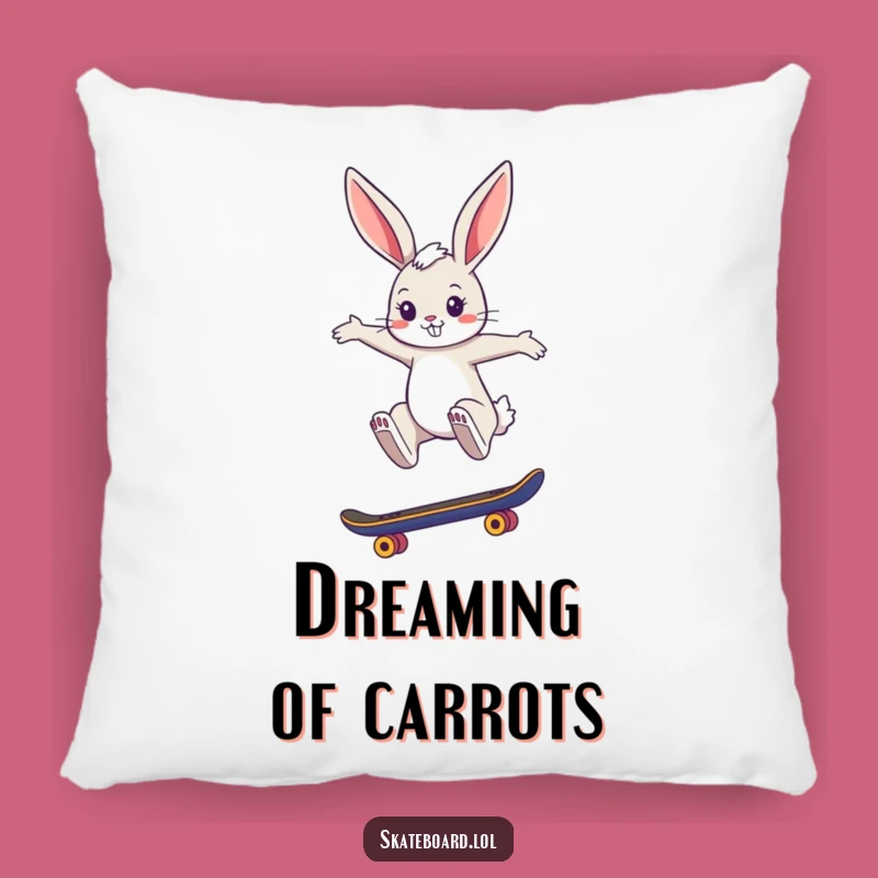 Funny Bunny Skate Pillow - Stylish Jumper Accent, Hilarious Decor