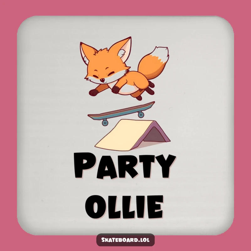 Funny Fox Skateboard Coaster: Protect Surfaces & Hilarious Gift