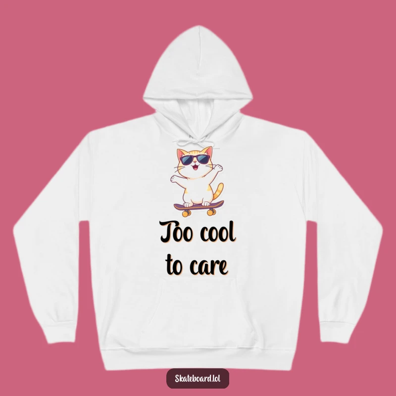 Cool Funny Cat Hoodie: Sunglasses Skateboarder for Urban Vibes