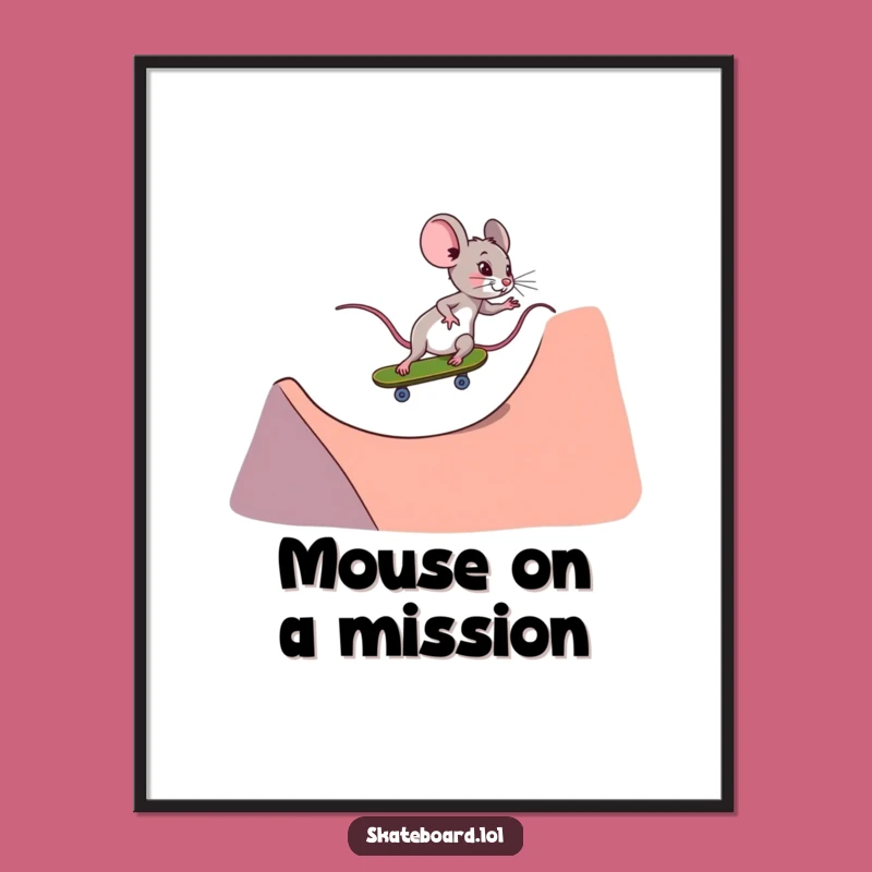 Action-Packed Free Printable Wall Art: Mouse Skater Ramp - Downloadable Art!