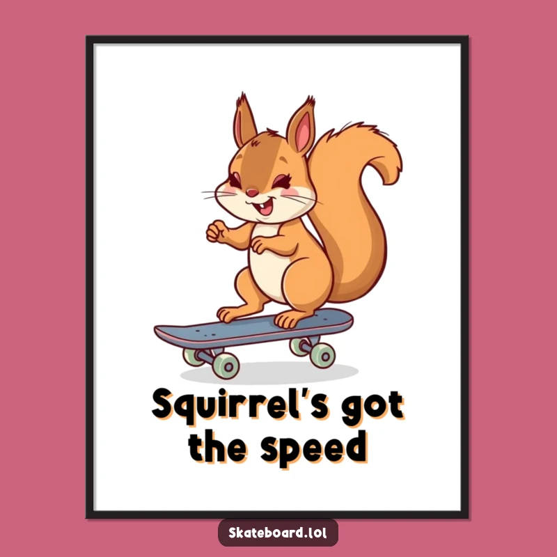 Dynamic Free Printable Wall Art: Squirrel Skater Kick-Off - Downloadable Decor!