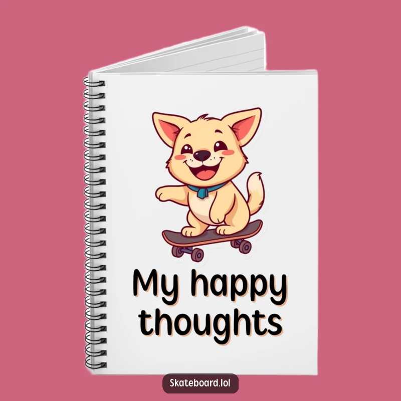 Funny Dog Notebook: Skateboard Adventures with a Big Grin