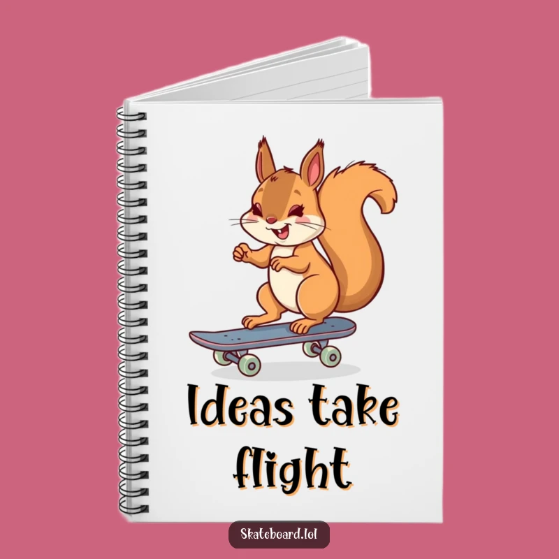 Funny Squirrel Skateboarder Notebook - Jot Down Ideas with Cheerful Flair