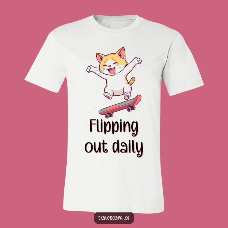 Funny Cat Flip T-Shirt - Hyperactive Skater Design, Hilarious Gift