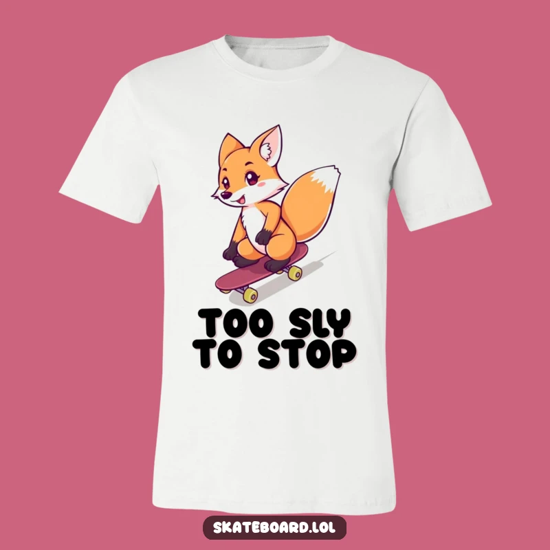 Funny Fox Skateboarder T-Shirt: Ride Fast and Free, Perfect Gift!