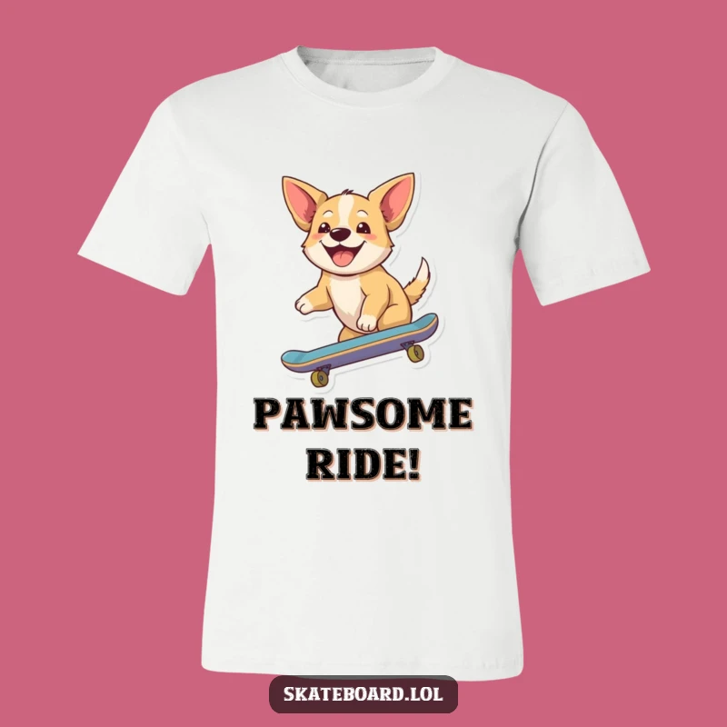 Funny Dog Skate T-Shirt - Joyful Rider Design, Hilarious Gift