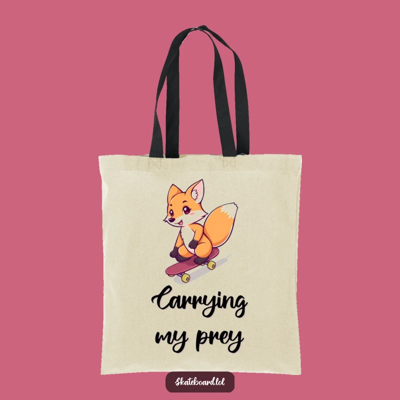Funny Fox Skateboarder Tote Bag: Carry Your Coolness, Perfect Gift!