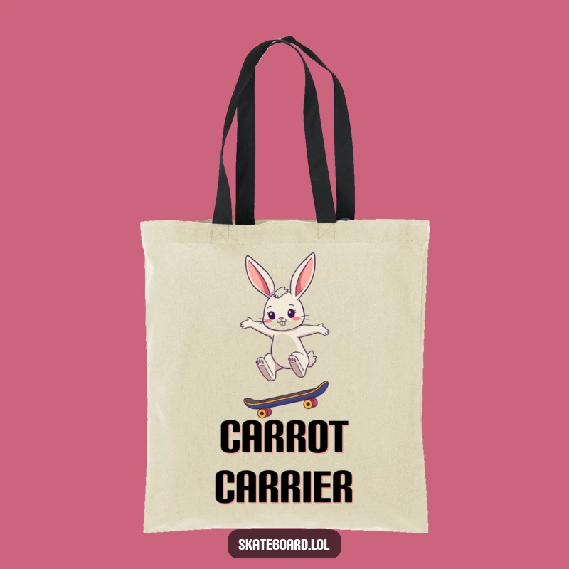 Funny Bunny Skate Tote Bag - Stylish Jumper Design, Carry Your Style