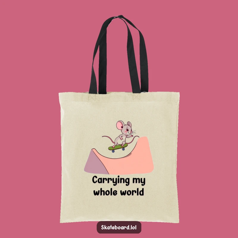 Funny Mouse Skateboarder Tote Bag - Carry Your Grit with Style